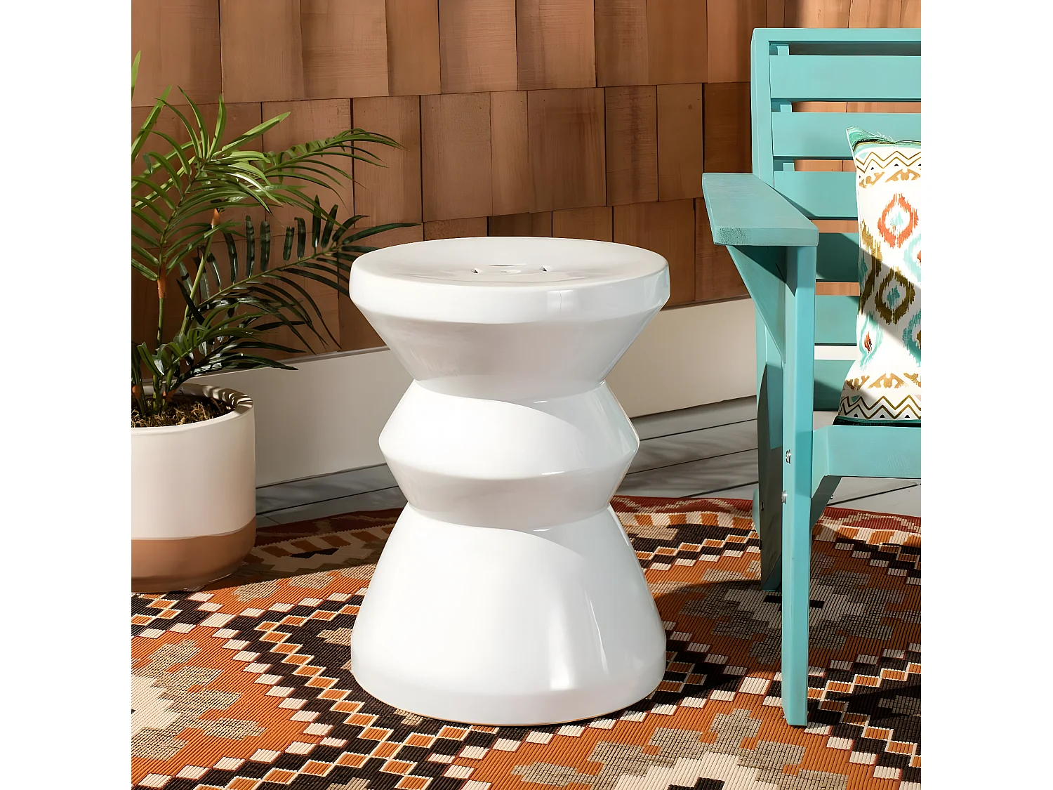 Tabouret de jardin Blanc 36 X 36 X 48.26 cm - Simona