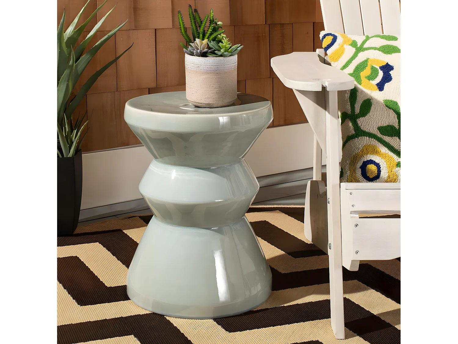 Tabouret de jardin bleu 36 X 36 X 48.26 cm - Simona