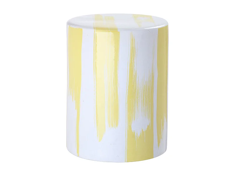 Tabouret de jardin Jaune et blanc 33 X 33 X 43.18 cm - Modena