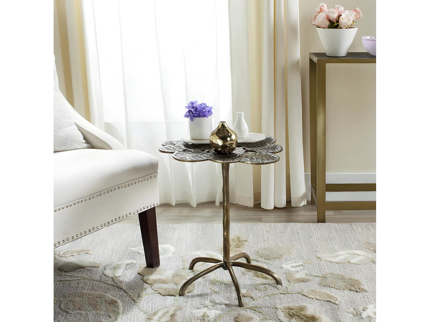 Table d'appoint Laiton antique 46 X 48 X 53.34 cm - Beula