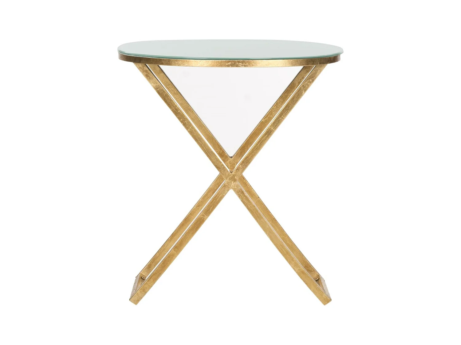 Table d'appoint Or et blanc 51 X 51 X 58.16 cm - Milly