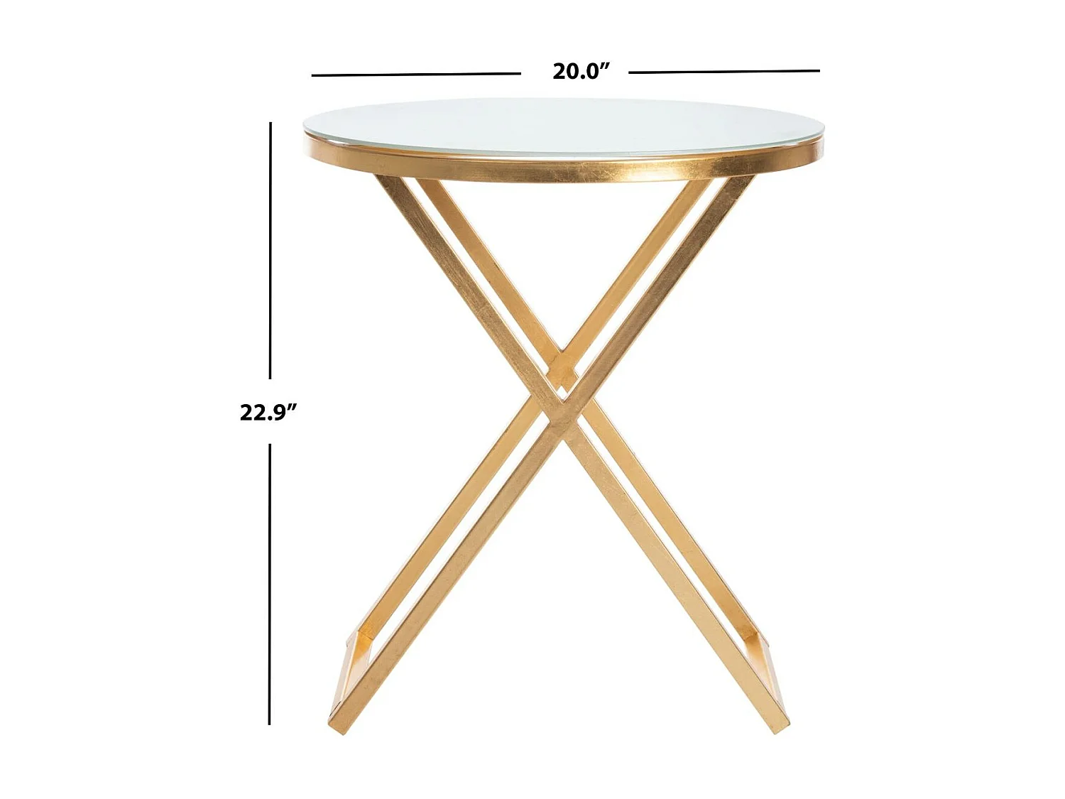 Table d'appoint Or et blanc 51 X 51 X 58.16 cm - Milly