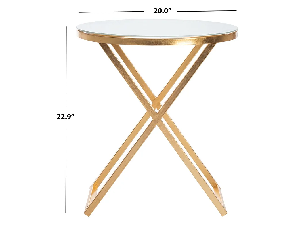 Table d'appoint Or et blanc 51 X 51 X 58.16 cm - Milly