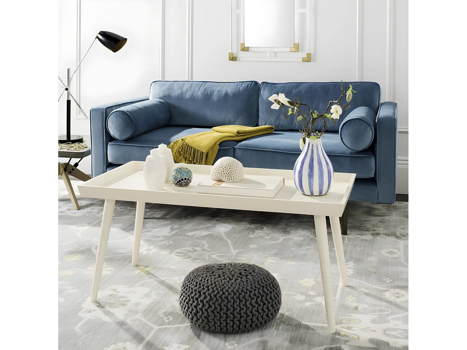 Table d'appoint Antique & Blanc 55 X 106 X 48.26 cm - Evia