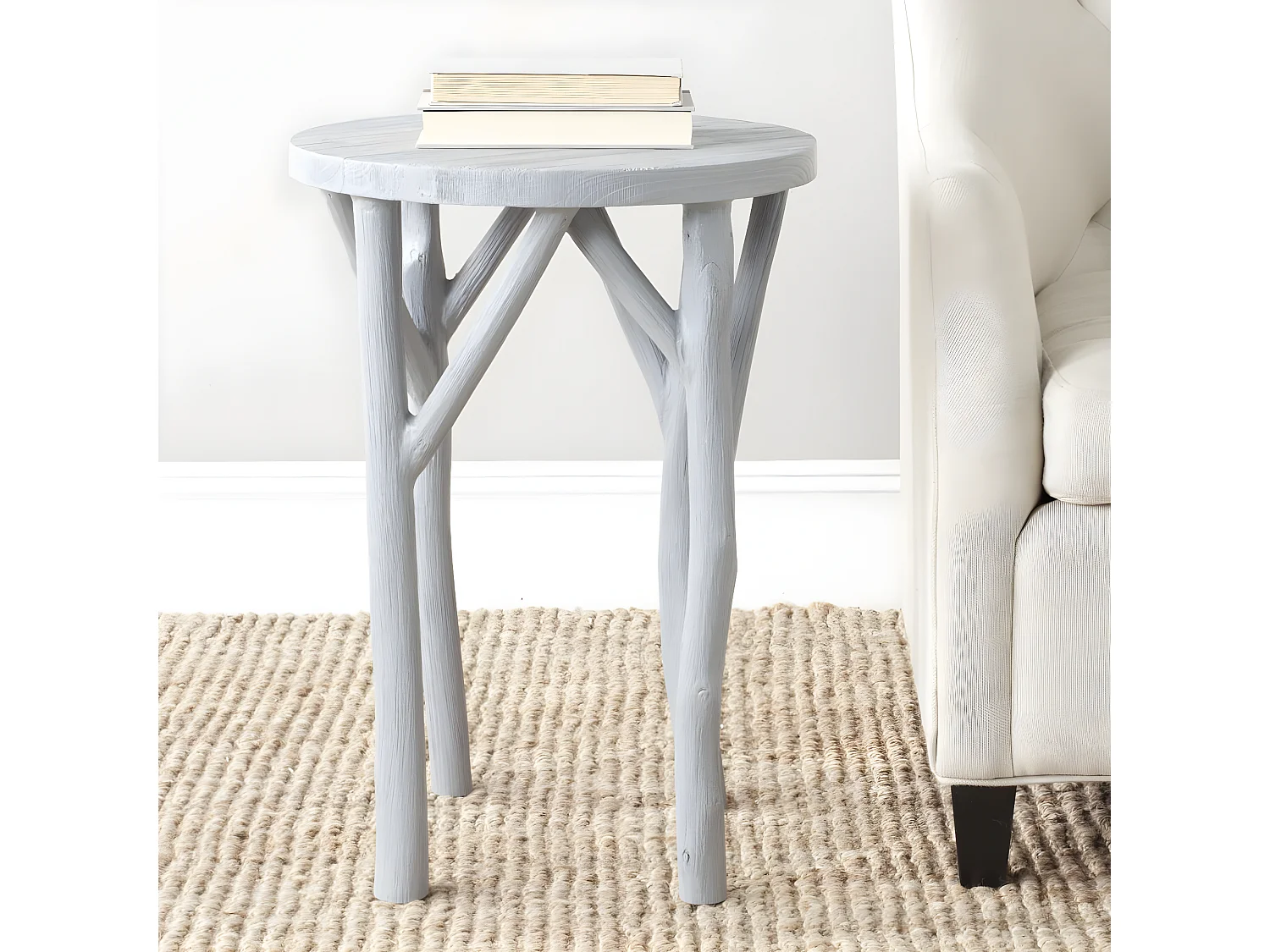 Table d'appoint Gris bleu perle 46 X 46 X 64.26 cm - Vara