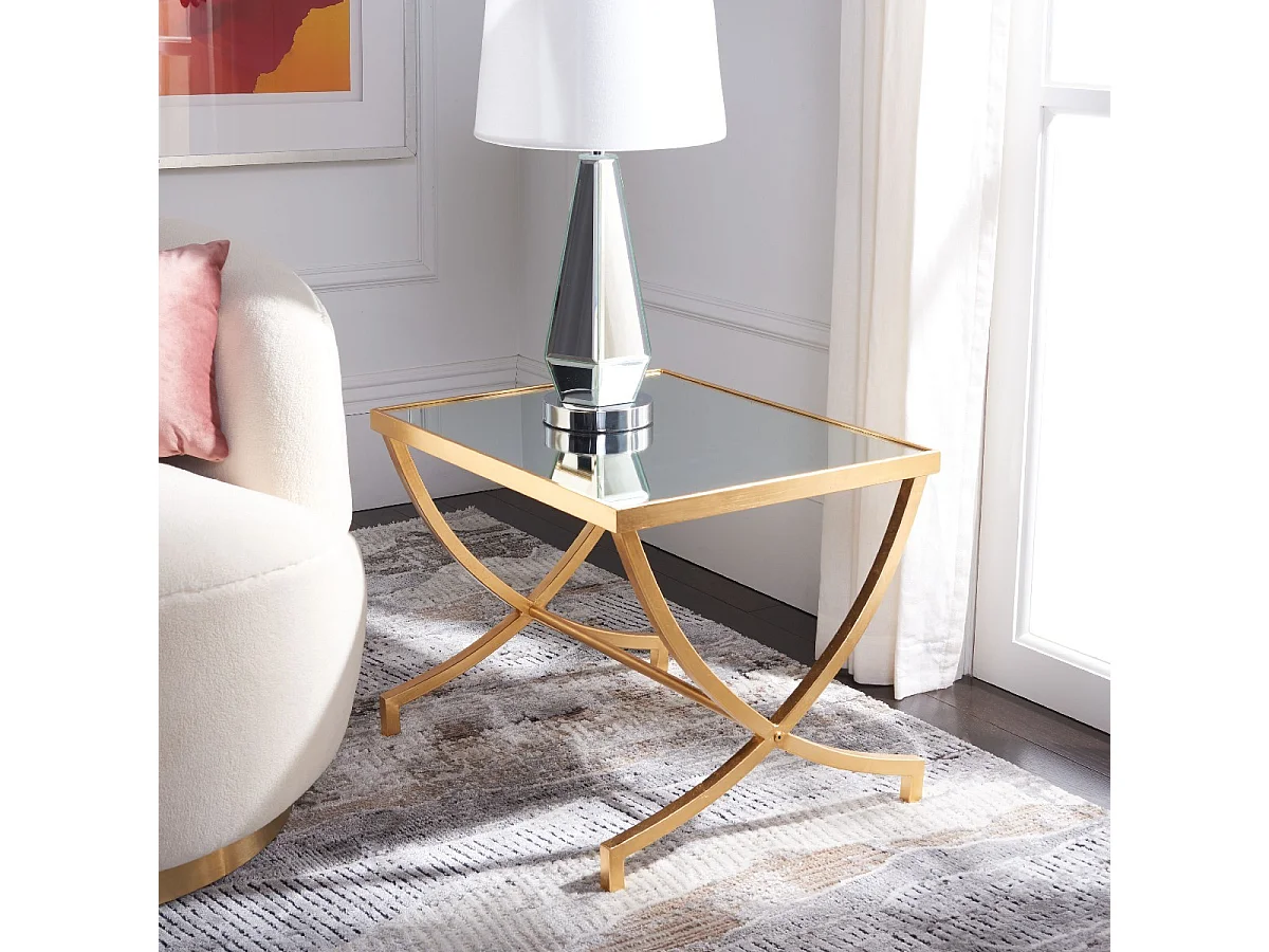 Table d'appoint Or et miroir 46 X 56 X 44.45 cm - Mattye