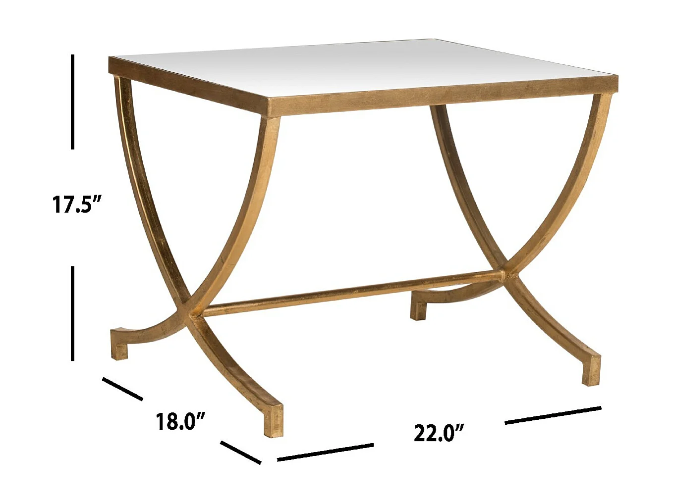 Table d'appoint Or et miroir 46 X 56 X 44.45 cm - Mattye