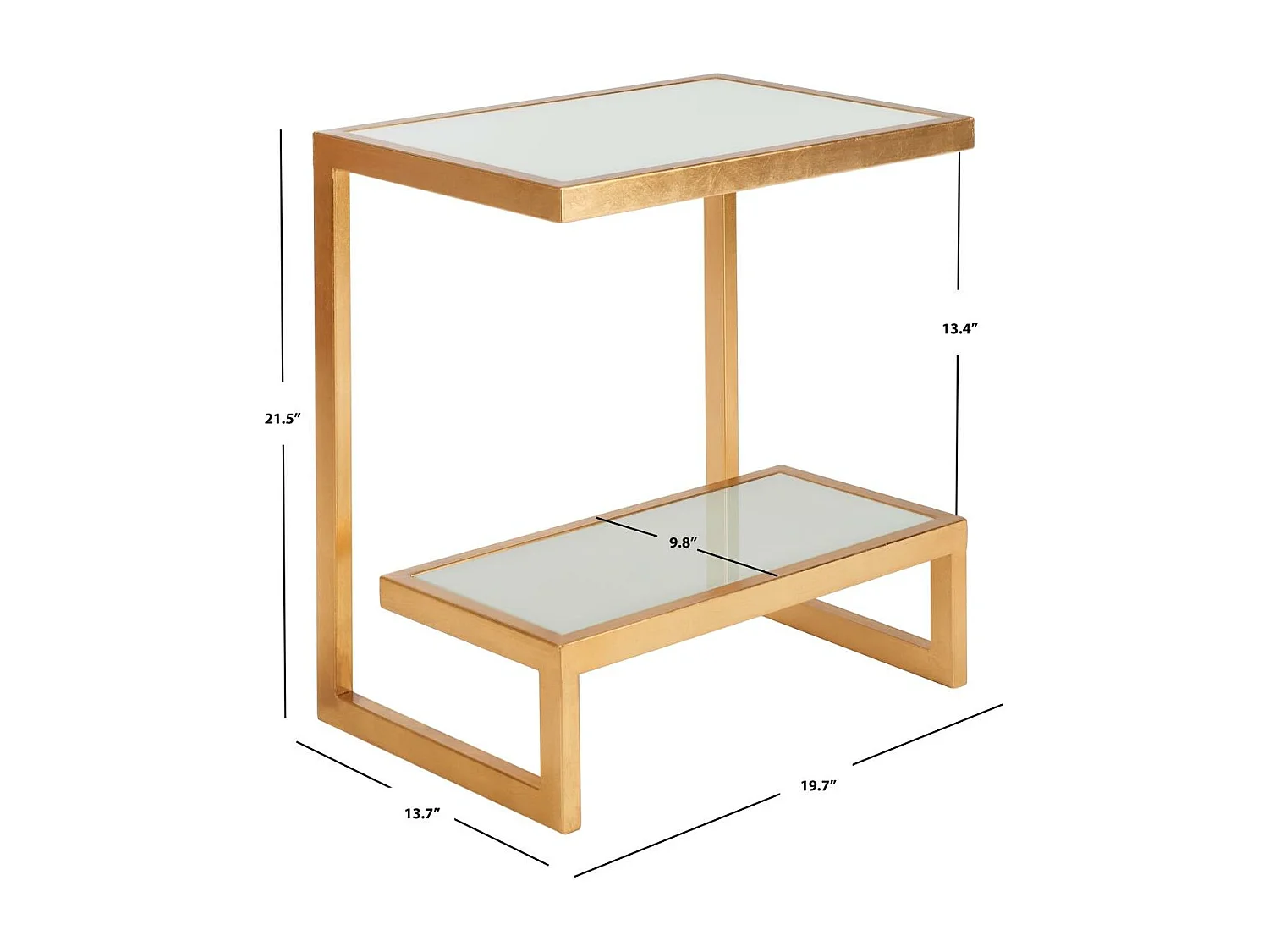 Table d'appoint Or et blanc 35 X 50 X 54.61 cm - Cloe