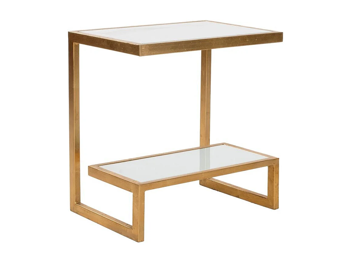 Table d'appoint Or et blanc 35 X 50 X 54.61 cm - Cloe