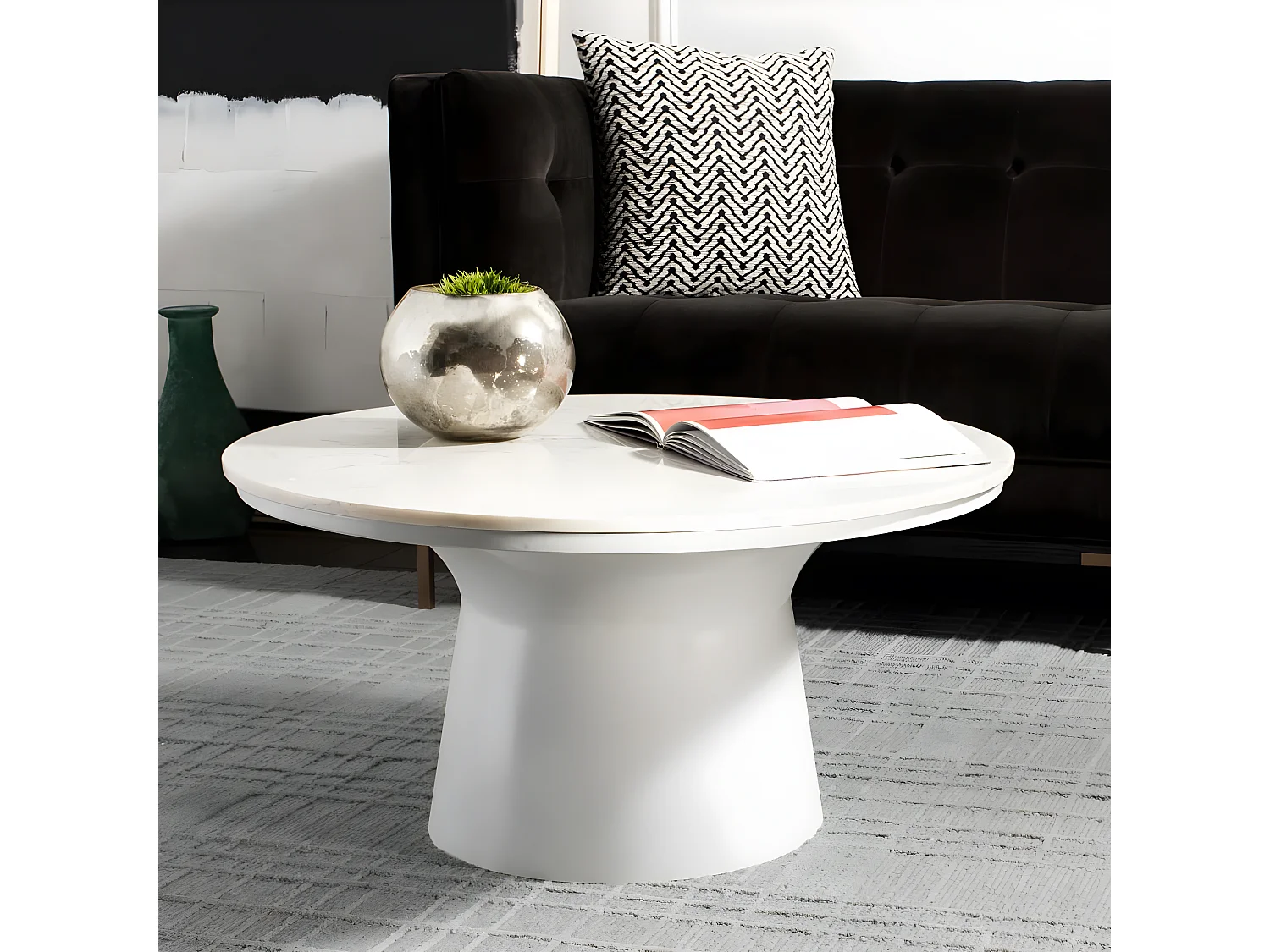 Table d'appoint Blanc & Blanc 77 X 77 X 36.83 cm - Dortha