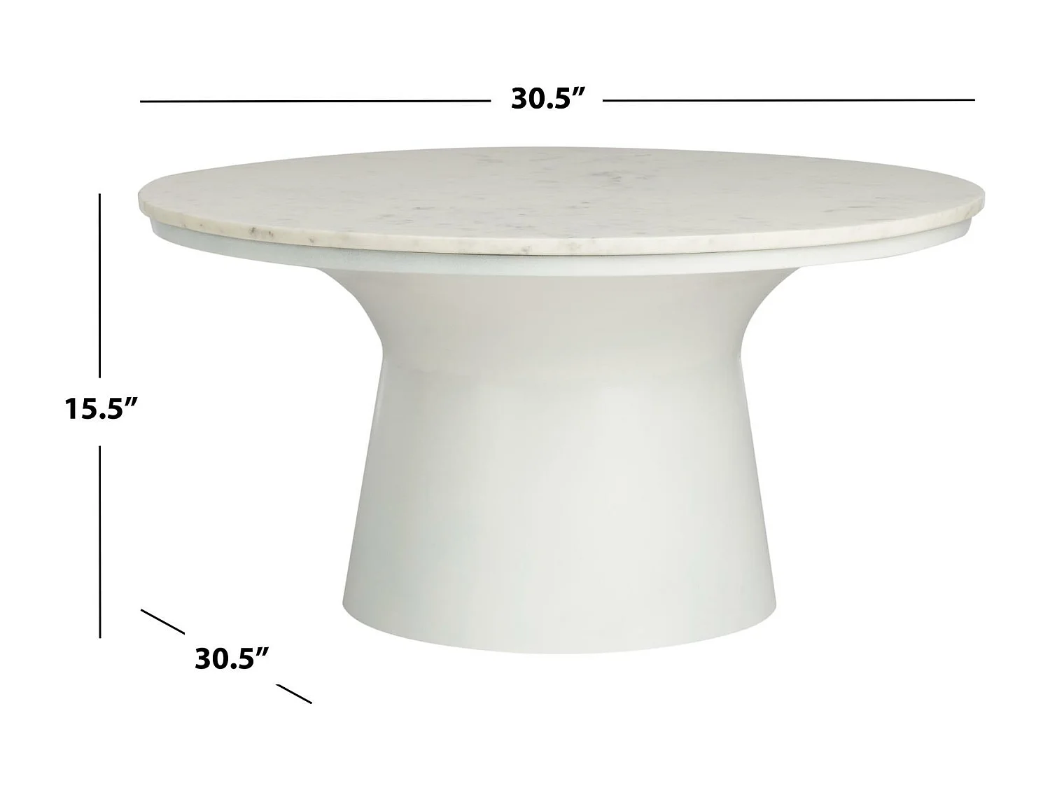 Table d'appoint Blanc & Blanc 77 X 77 X 36.83 cm - Dortha