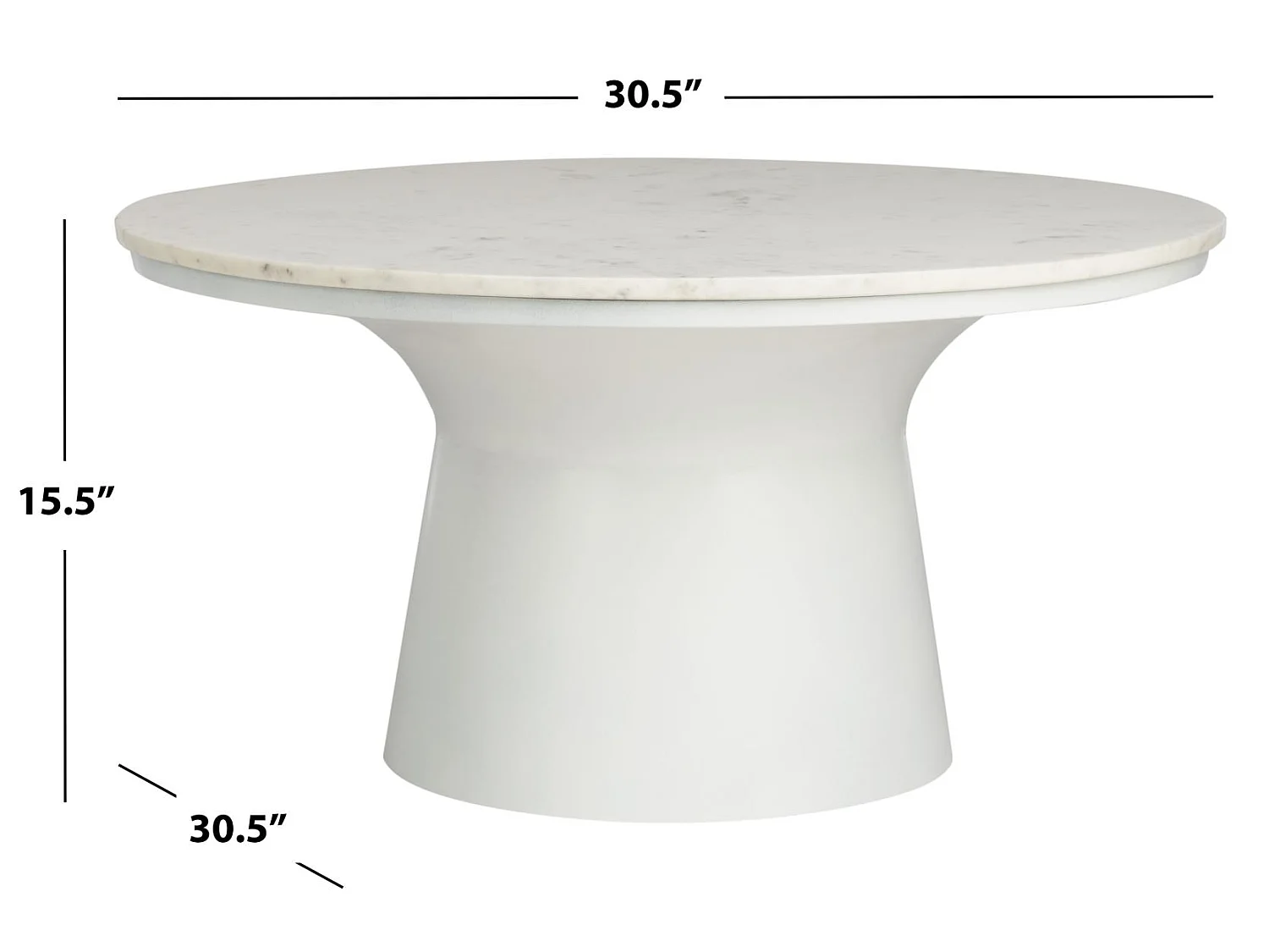Table d'appoint Blanc & Blanc 77 X 77 X 36.83 cm - Dortha