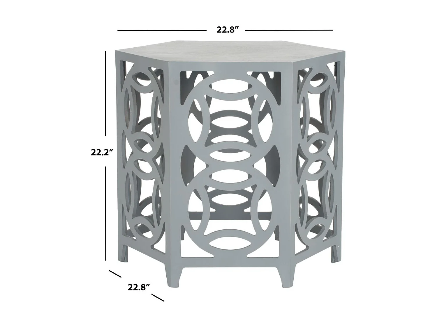 Table d'appoint Gris bleu perle 58 X 58 X 56.38 cm - Delores