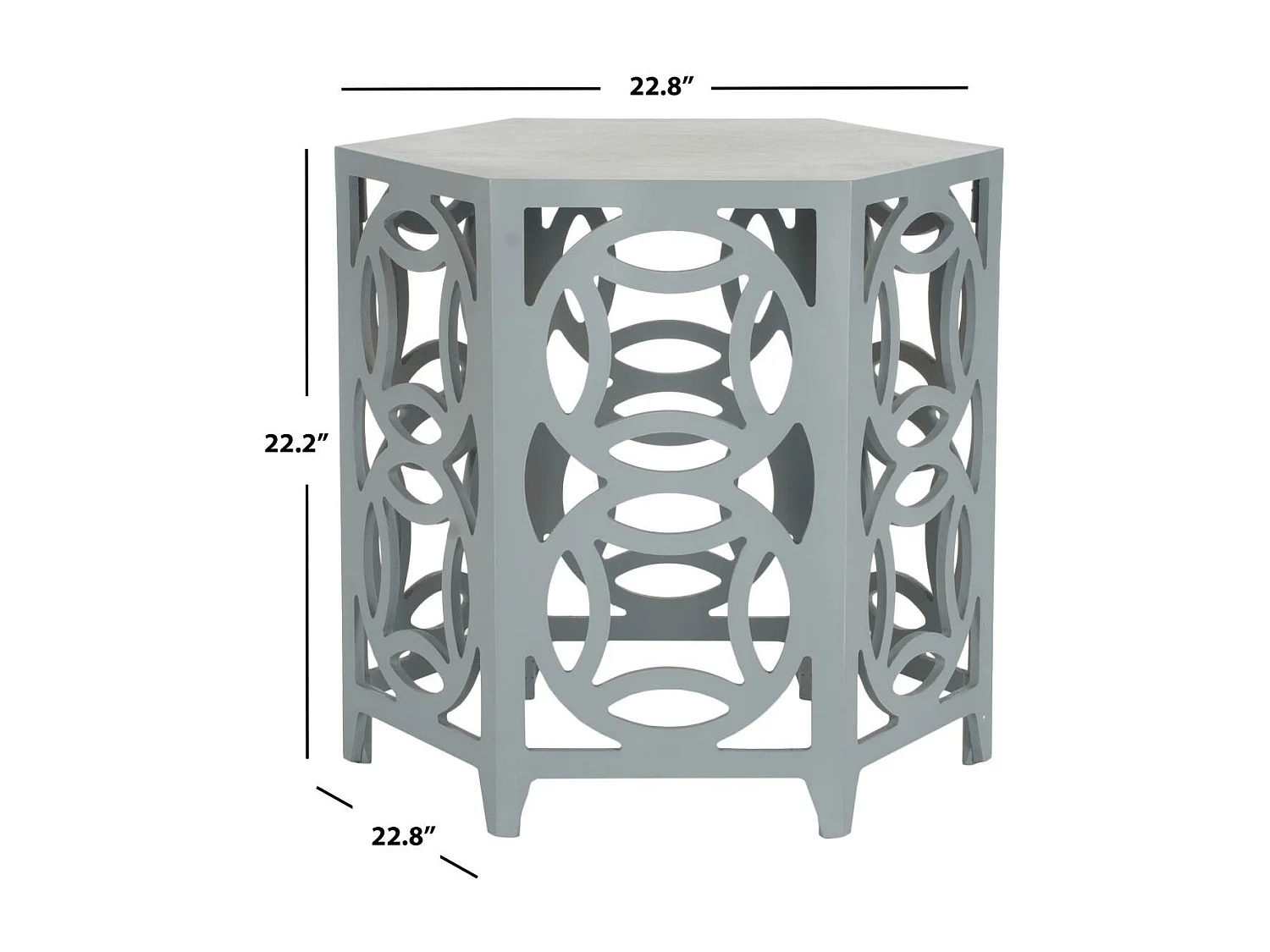 Table d'appoint Gris bleu perle 58 X 58 X 56.38 cm - Delores
