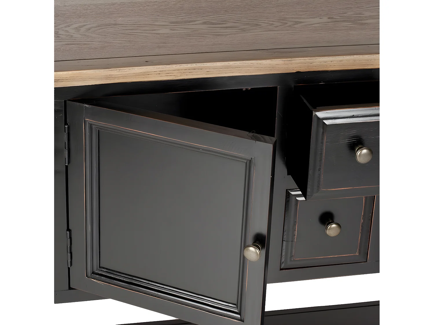 Meubles de rangement Noir et chêne 38 X 116 X 86.36 cm - Loyce