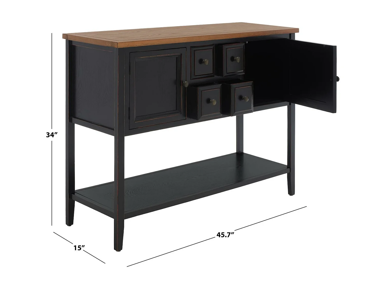 Meubles de rangement Noir et chêne 38 X 116 X 86.36 cm - Loyce