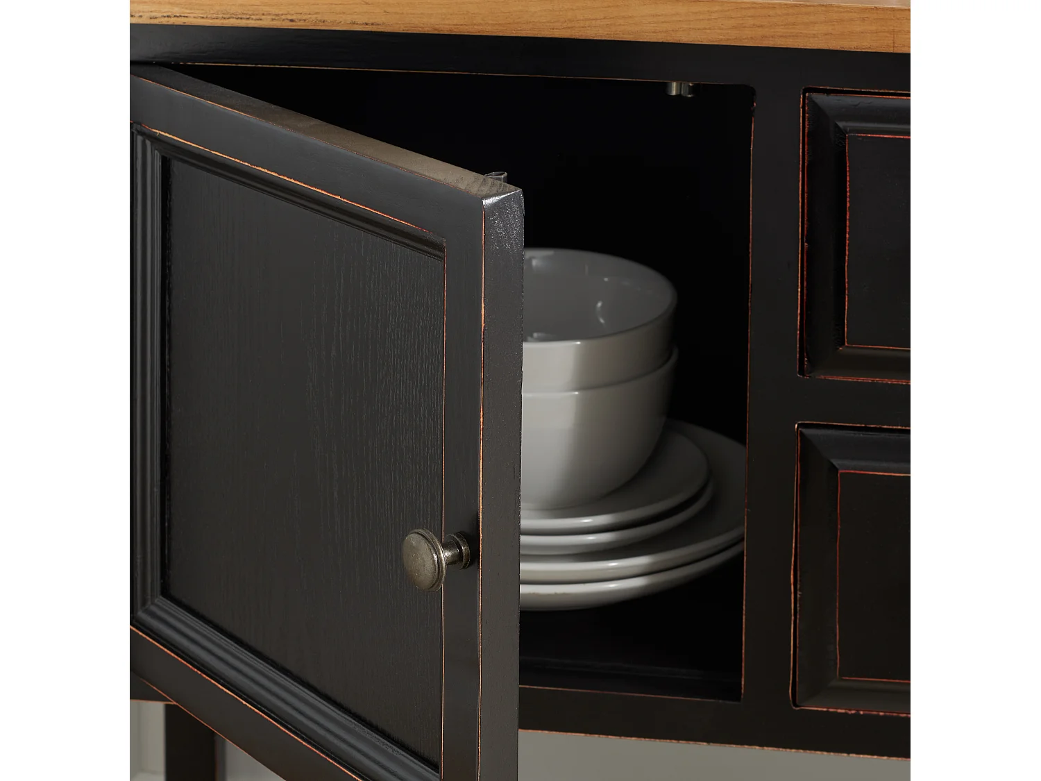 Meubles de rangement Noir et chêne 38 X 116 X 86.36 cm - Loyce