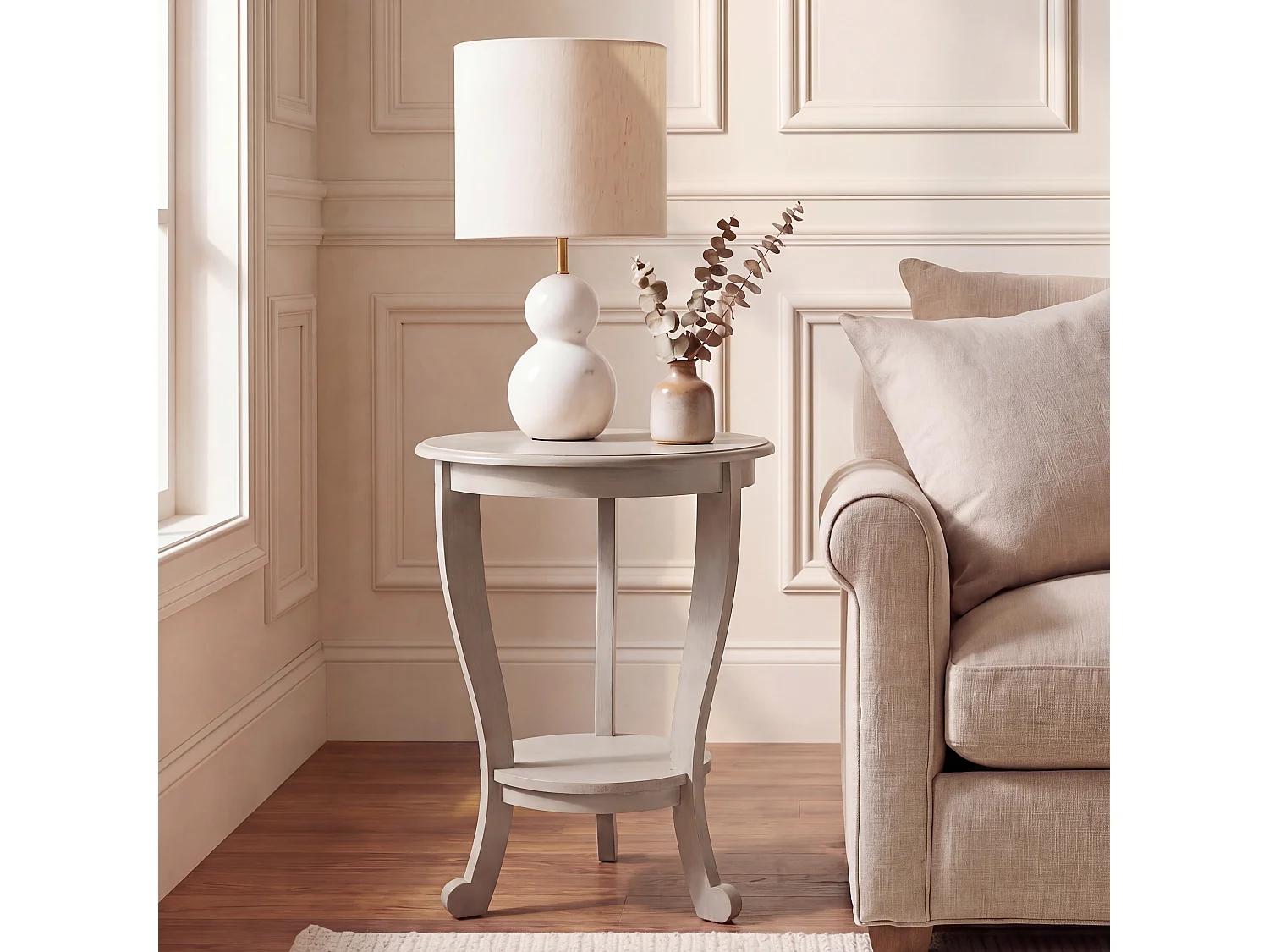 Table d'appoint Gris Vintage 46 X 46 X 66.04 cm - Marianne