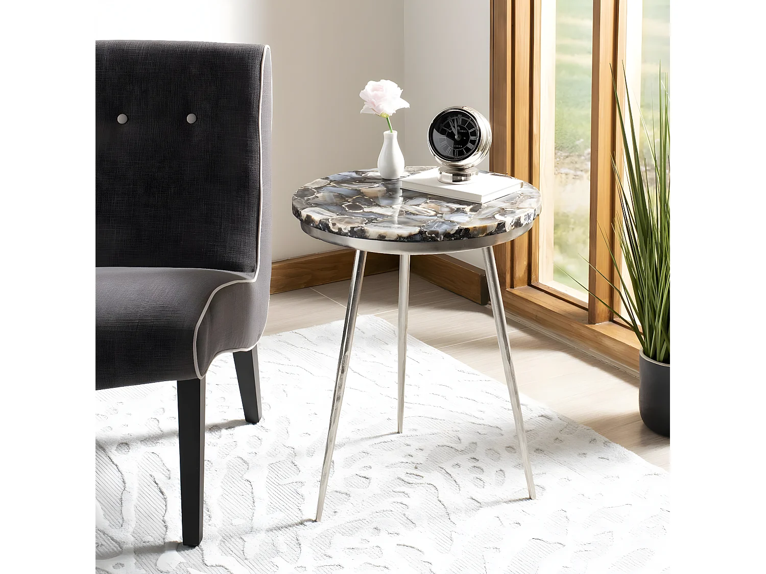 Table d'appoint Blanc 46 X 46 X 55.88 cm - Twila