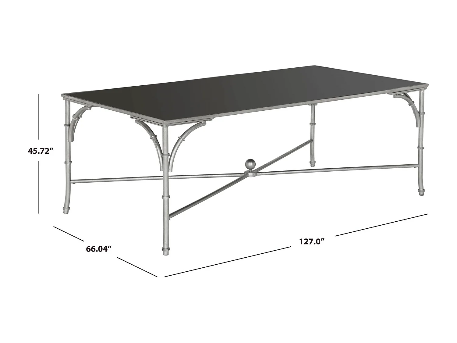 Table d'appoint Argent et noir 127 X 66 X 45.72 cm - Zettie