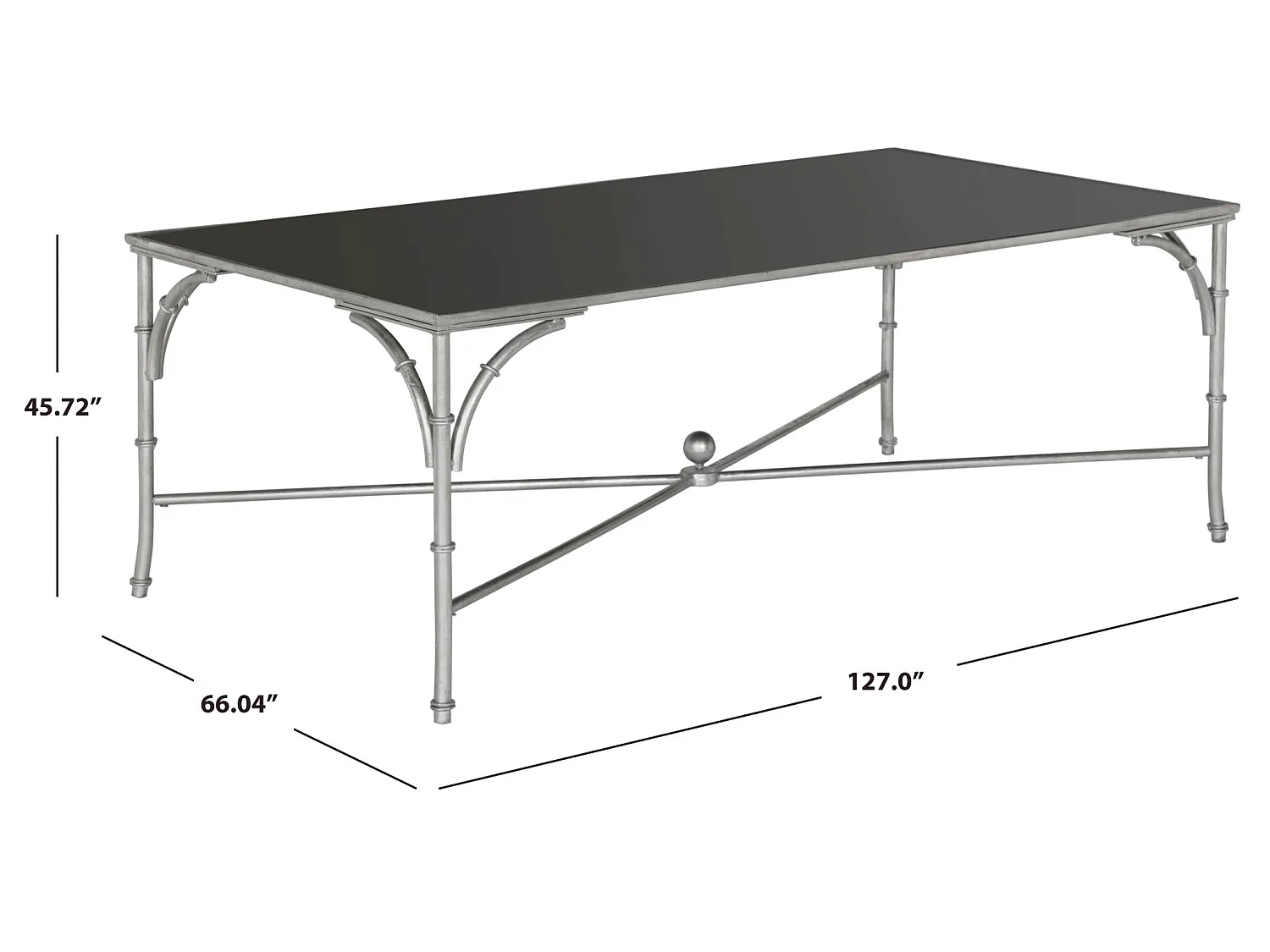 Table d'appoint Argent et noir 127 X 66 X 45.72 cm - Zettie
