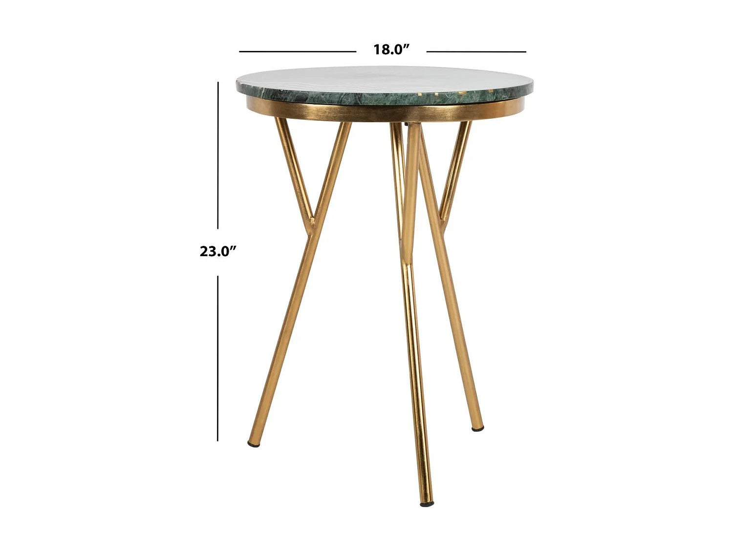 Table d'appoint Vert et or 46 X 46 X 58.42 cm - Concetta