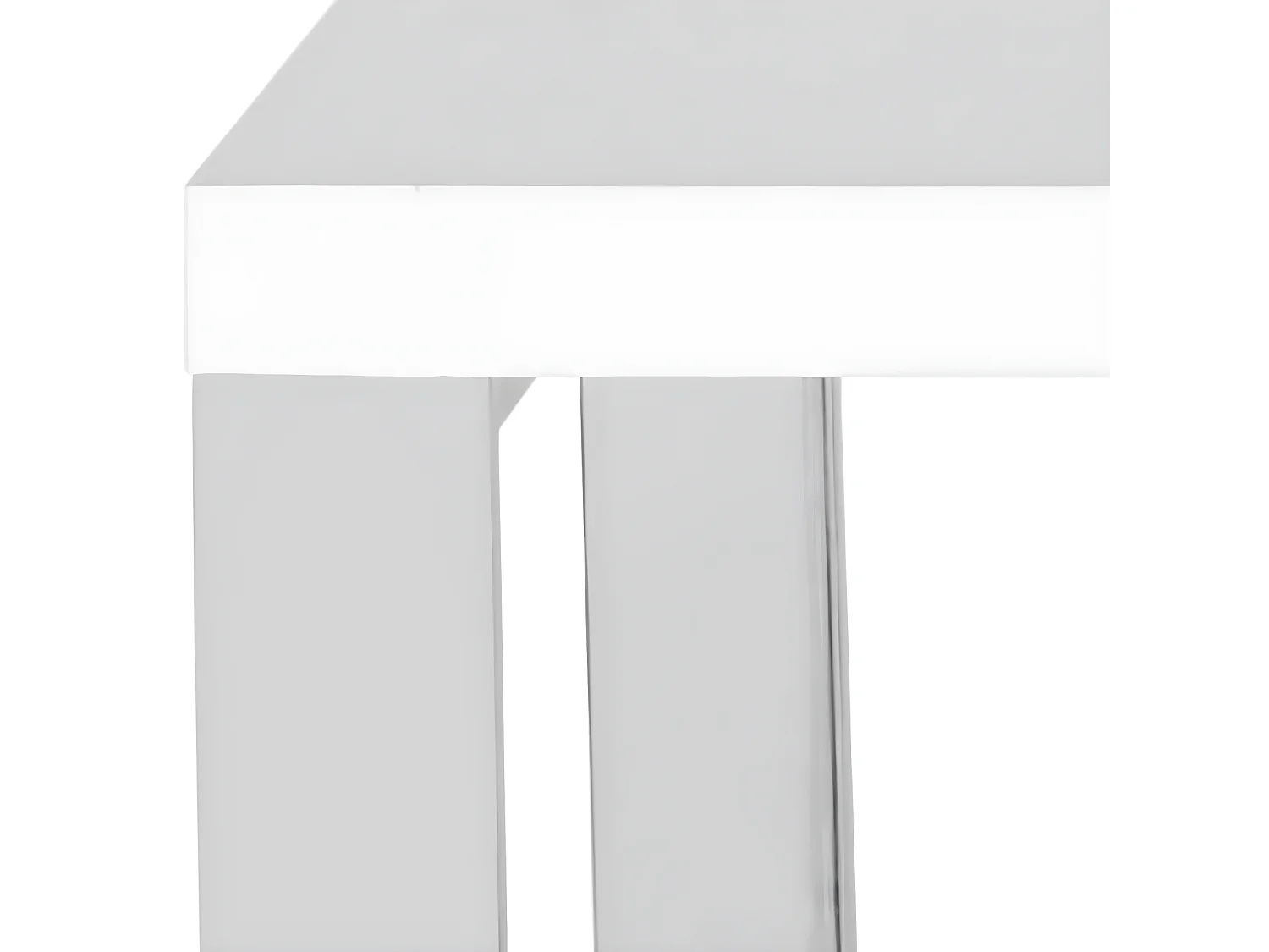 Table d'appoint Blanc & Chrome 60 X 110 X 41.91 cm - Pearla