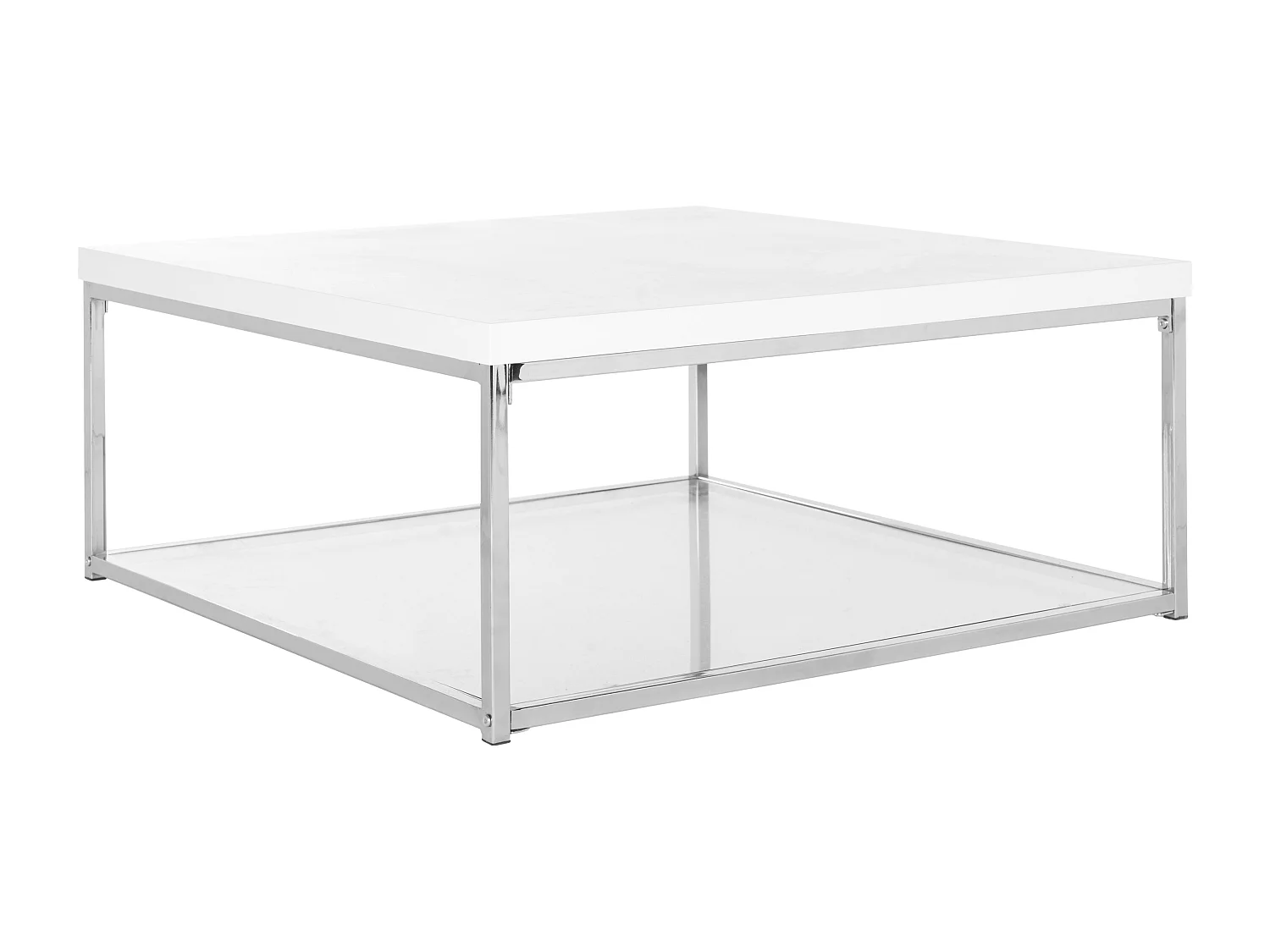 Table d'appoint Blanc & Chrome 60 X 110 X 41.91 cm - Pearla