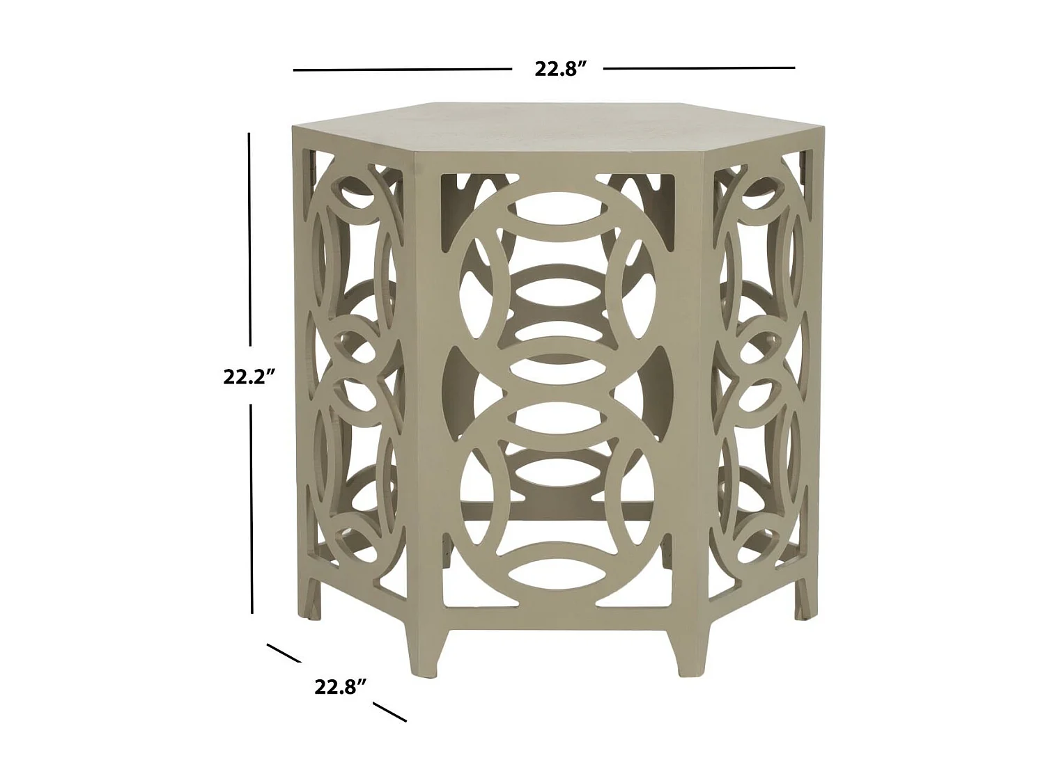 Table d'appoint Taupe perlé 58 X 58 X 56.38 cm - Delores