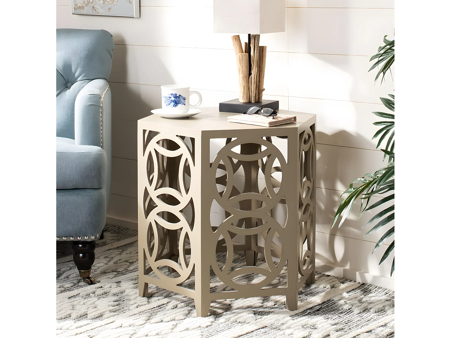 Table d'appoint Taupe perlé 58 X 58 X 56.38 cm - Delores