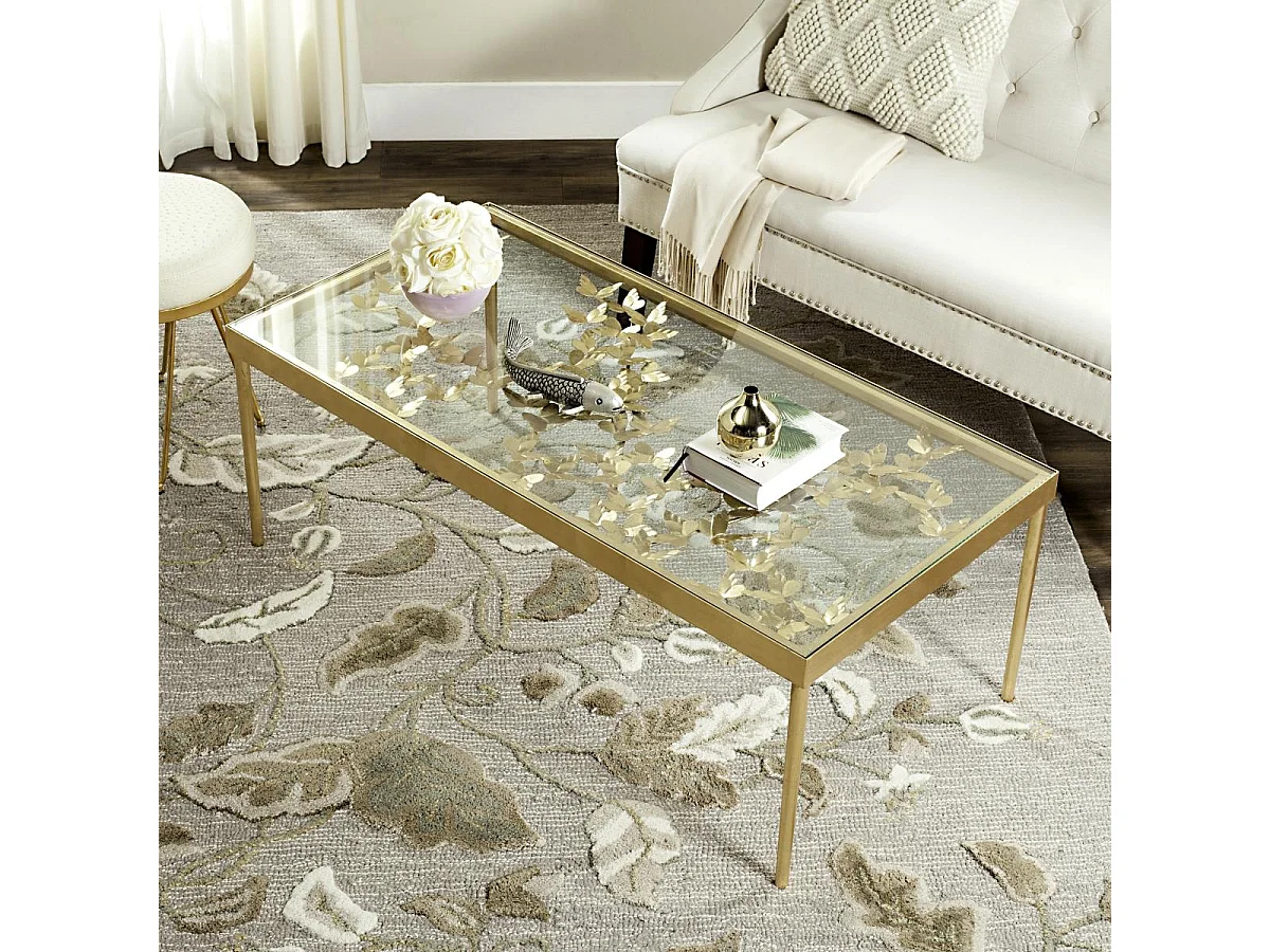 Table d'appoint Or et transparent 61 X 122 X 45.21 cm - Rutha