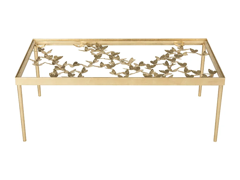 Table d'appoint Or et transparent 61 X 122 X 45.21 cm - Rutha