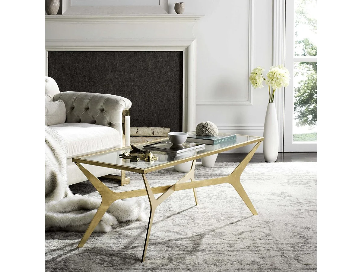 Table d'appoint Or et transparent 50 X 130 X 50.29 cm - Lady