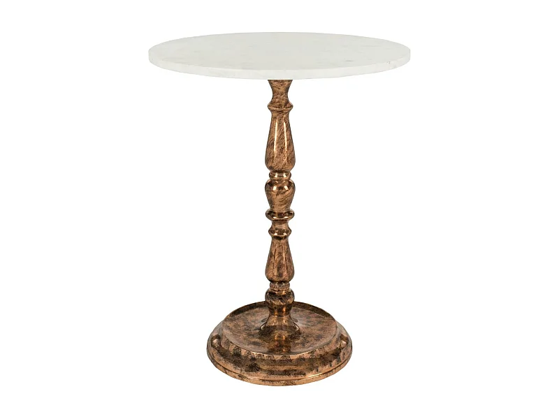 Table d'appoint Cuivre antique et blanc 50 X 50 X 60.96 cm - Isla