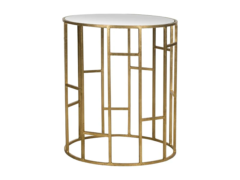 Table d'appoint Or et miroir 44 X 44 X 53.34 cm - Lockie