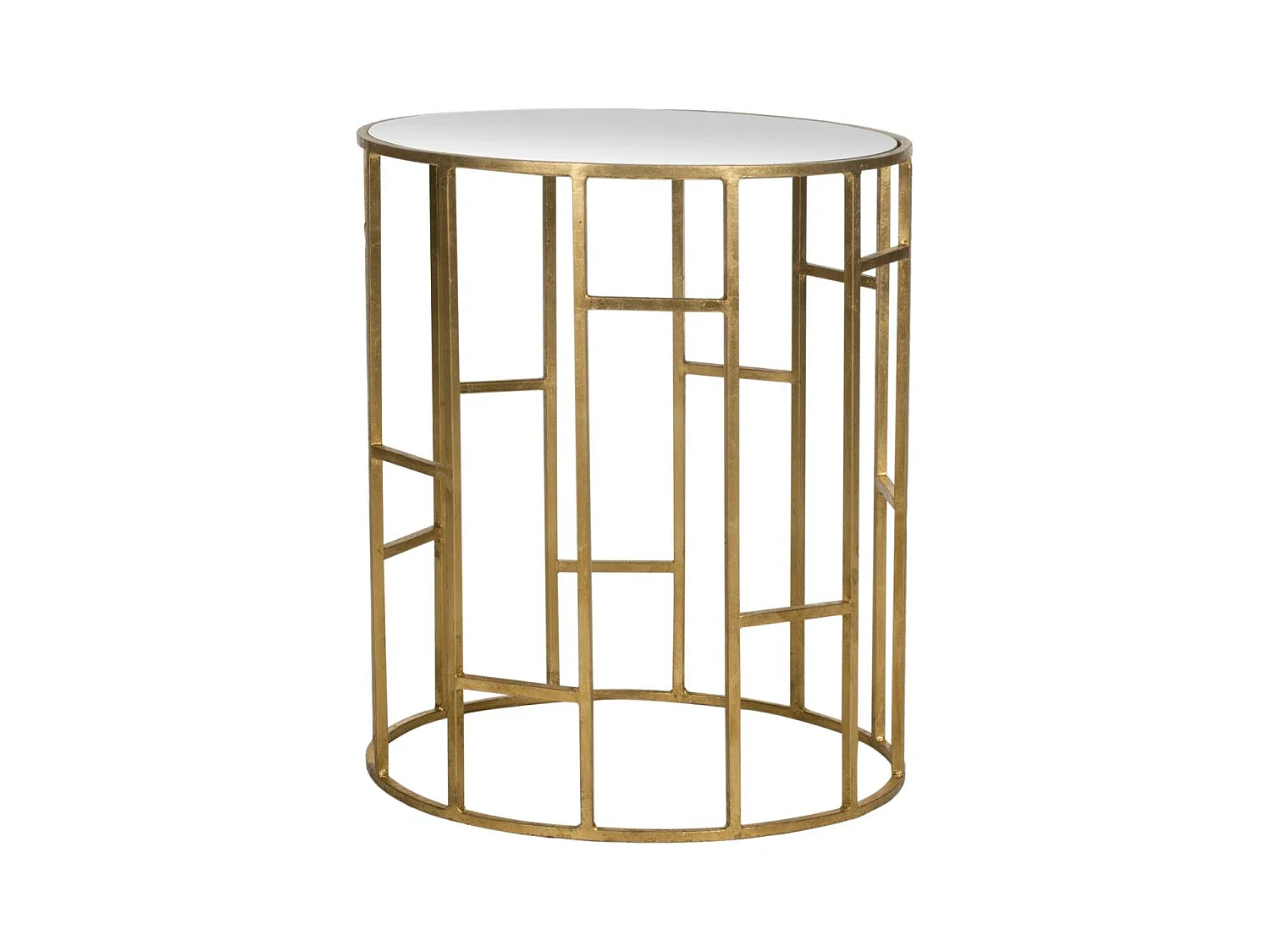 Table d'appoint Or et miroir 44 X 44 X 53.34 cm - Lockie