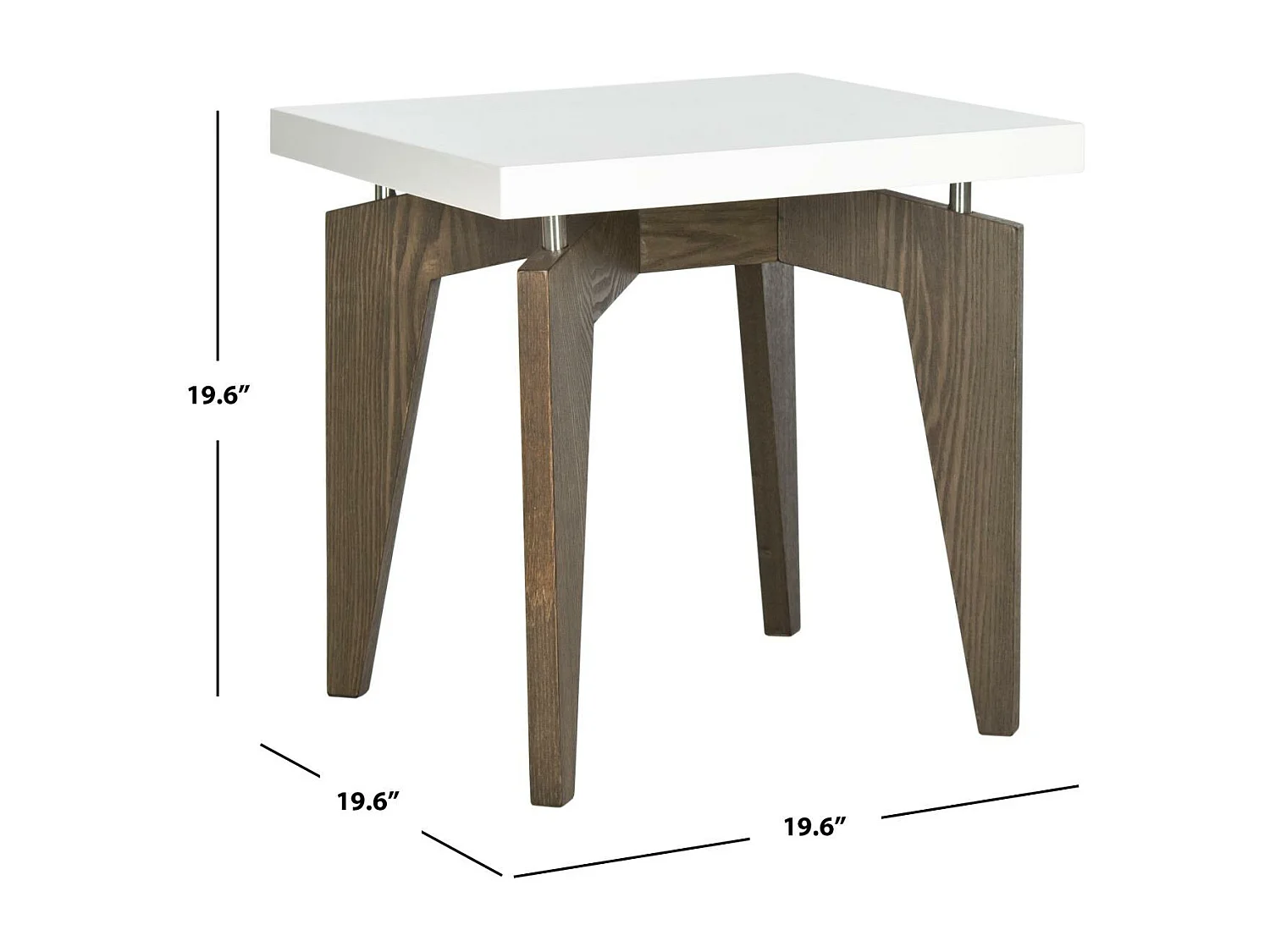 Table d'appoint Blanc & brun foncé 50 X 50 X 49.78 cm - Mossie