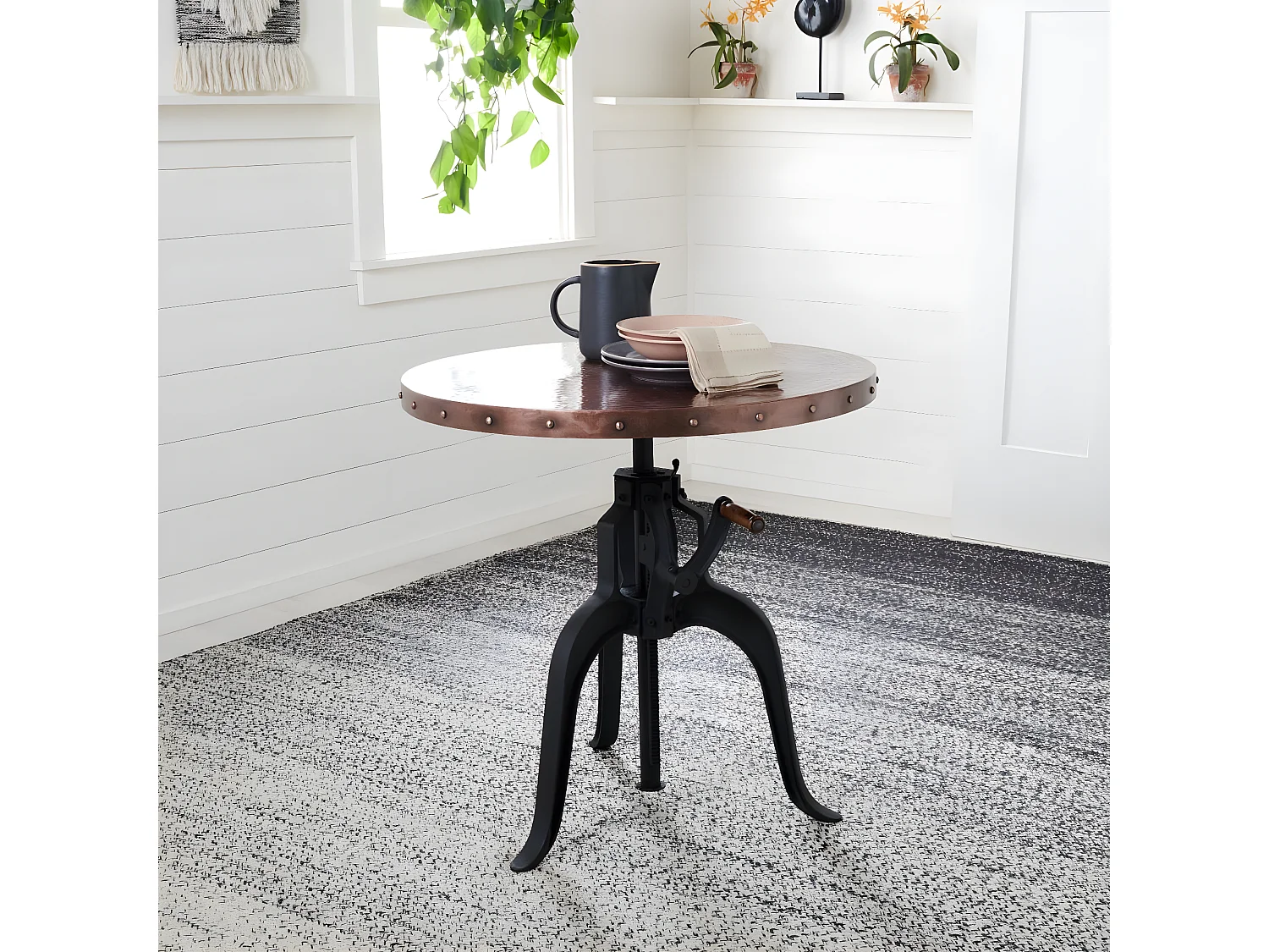 Table d'appoint Noir et cuivre 76 X 76 X 78.74 cm - Josefina