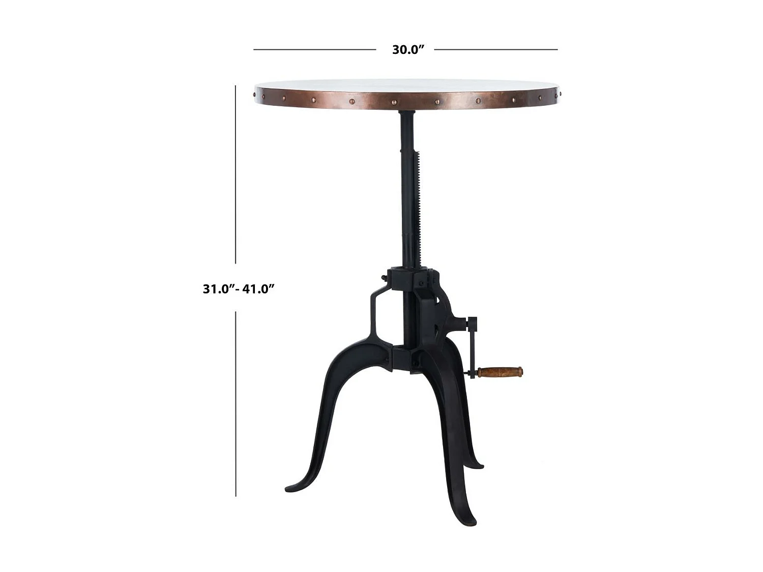 Table d'appoint Noir et cuivre 76 X 76 X 78.74 cm - Josefina