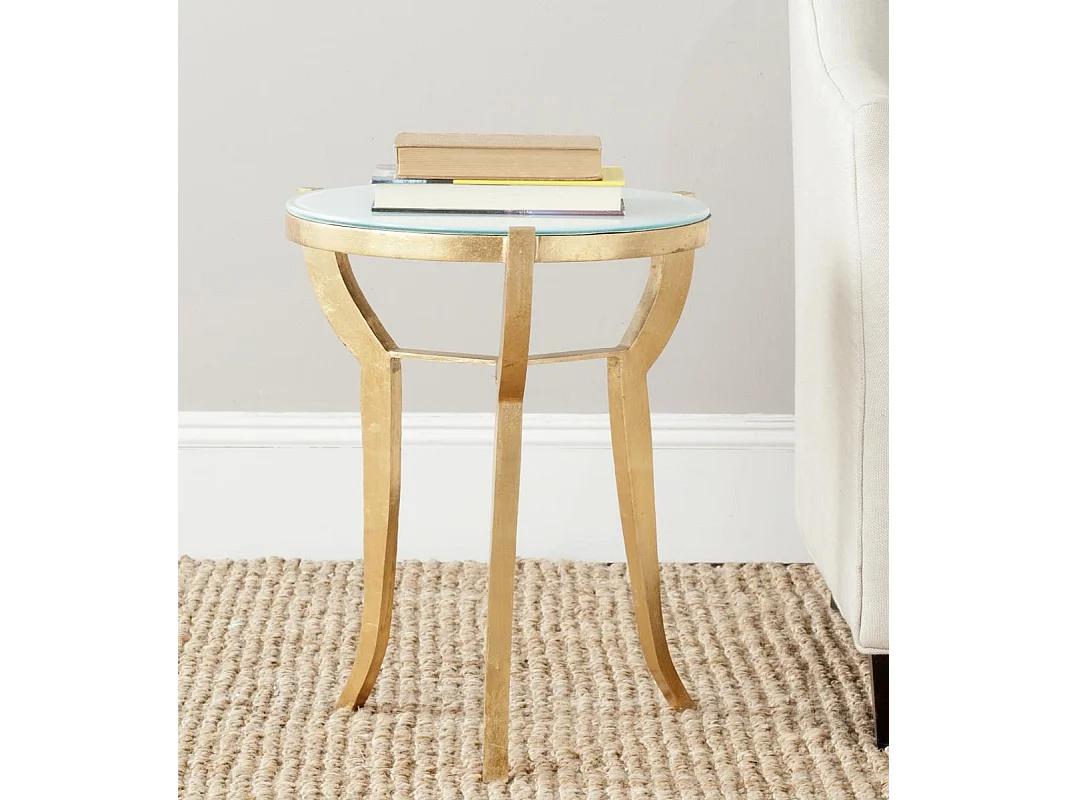 Table d'appoint Or et blanc 42 X 42 X 52.07 cm - Junia