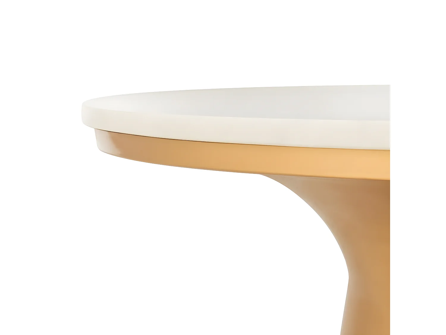 Table d'appoint Blanc & laiton 77 X 77 X 36.83 cm - Dortha