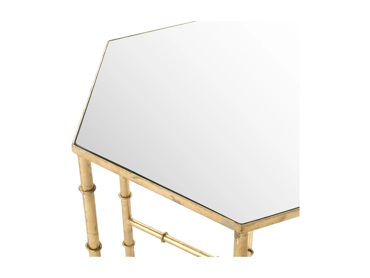 Table d'appoint Or et miroir 44 X 51 X 43.18 cm - Bea