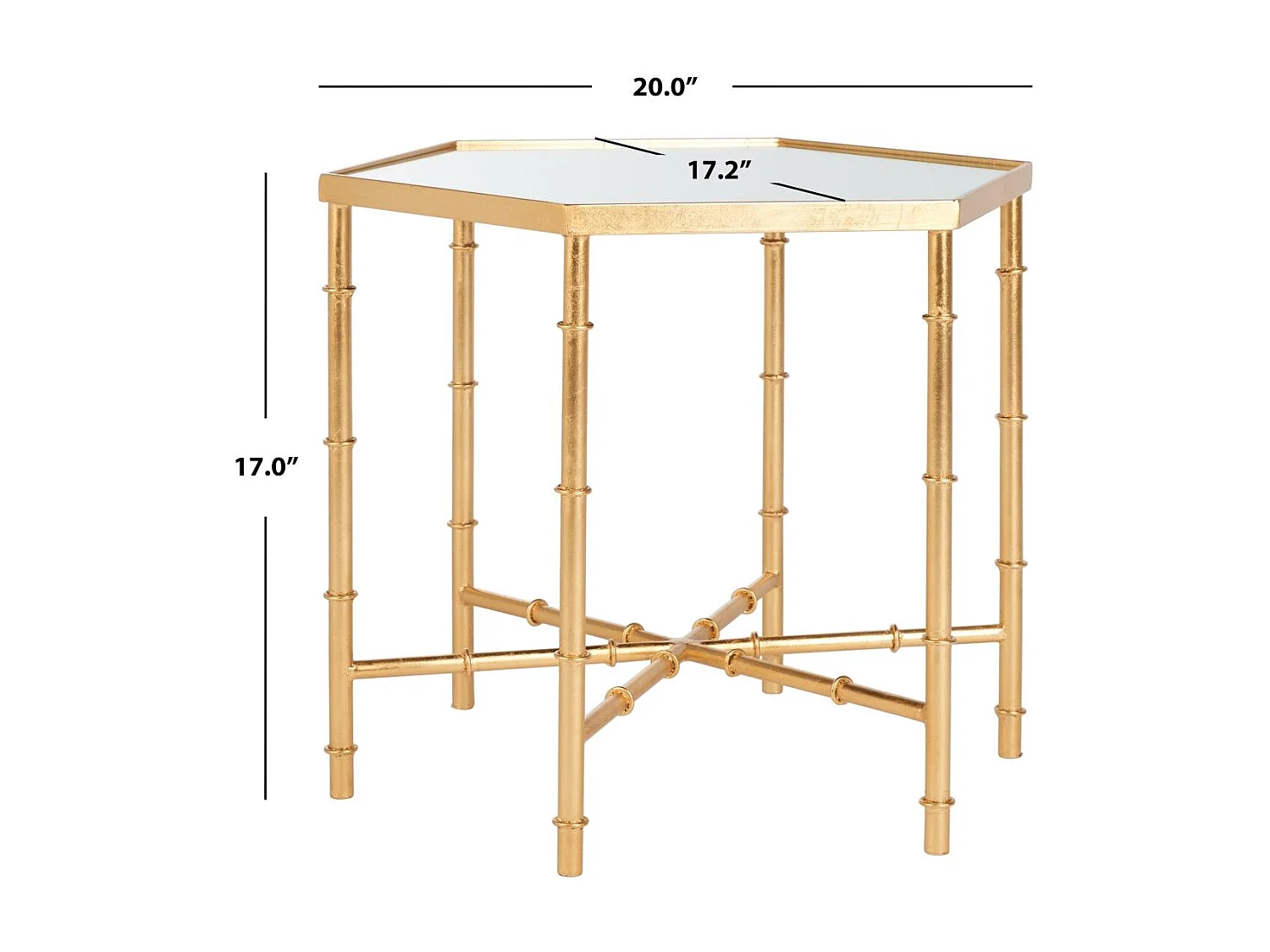 Table d'appoint Or et miroir 44 X 51 X 43.18 cm - Bea