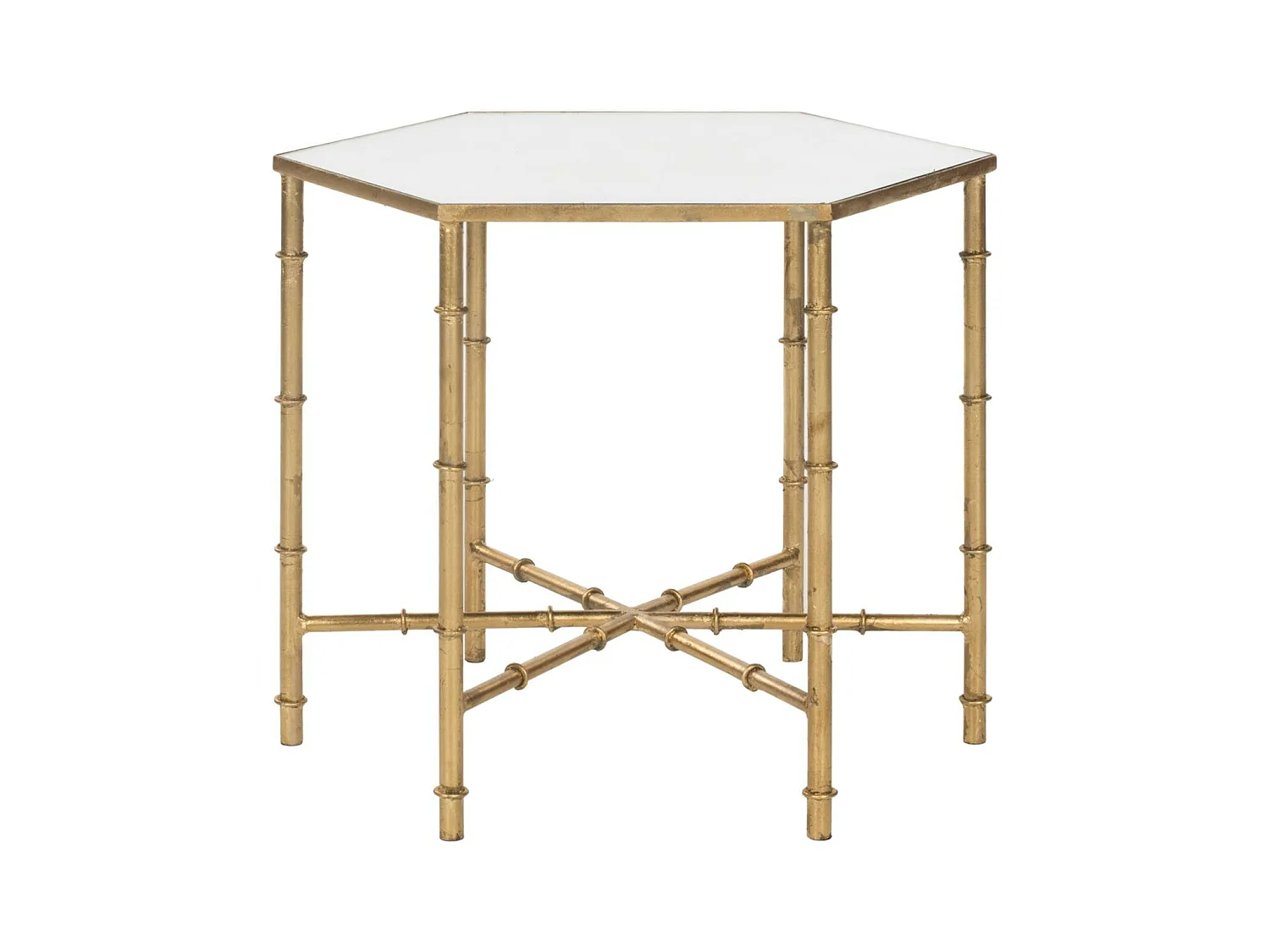 Table d'appoint Or et miroir 44 X 51 X 43.18 cm - Bea