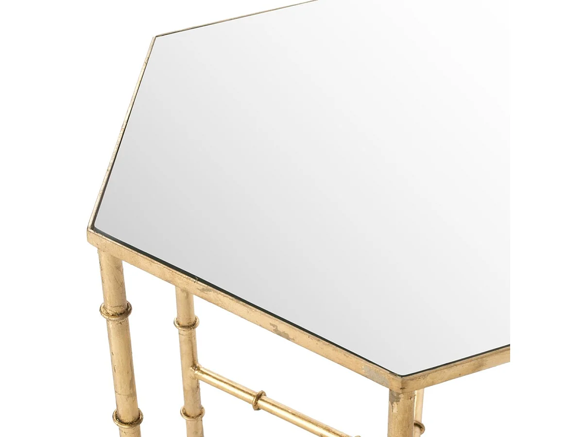 Table d'appoint Or et miroir 44 X 51 X 43.18 cm - Bea