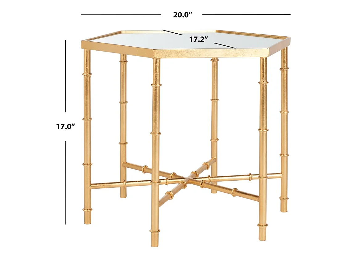 Table d'appoint Or et miroir 44 X 51 X 43.18 cm - Bea