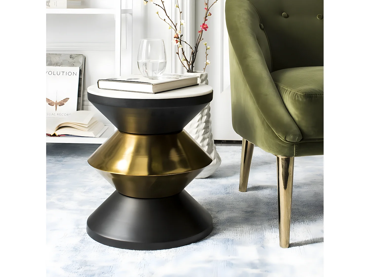 Table d'appoint Noir&Or 36 X 36 X 40.64 cm - Treva