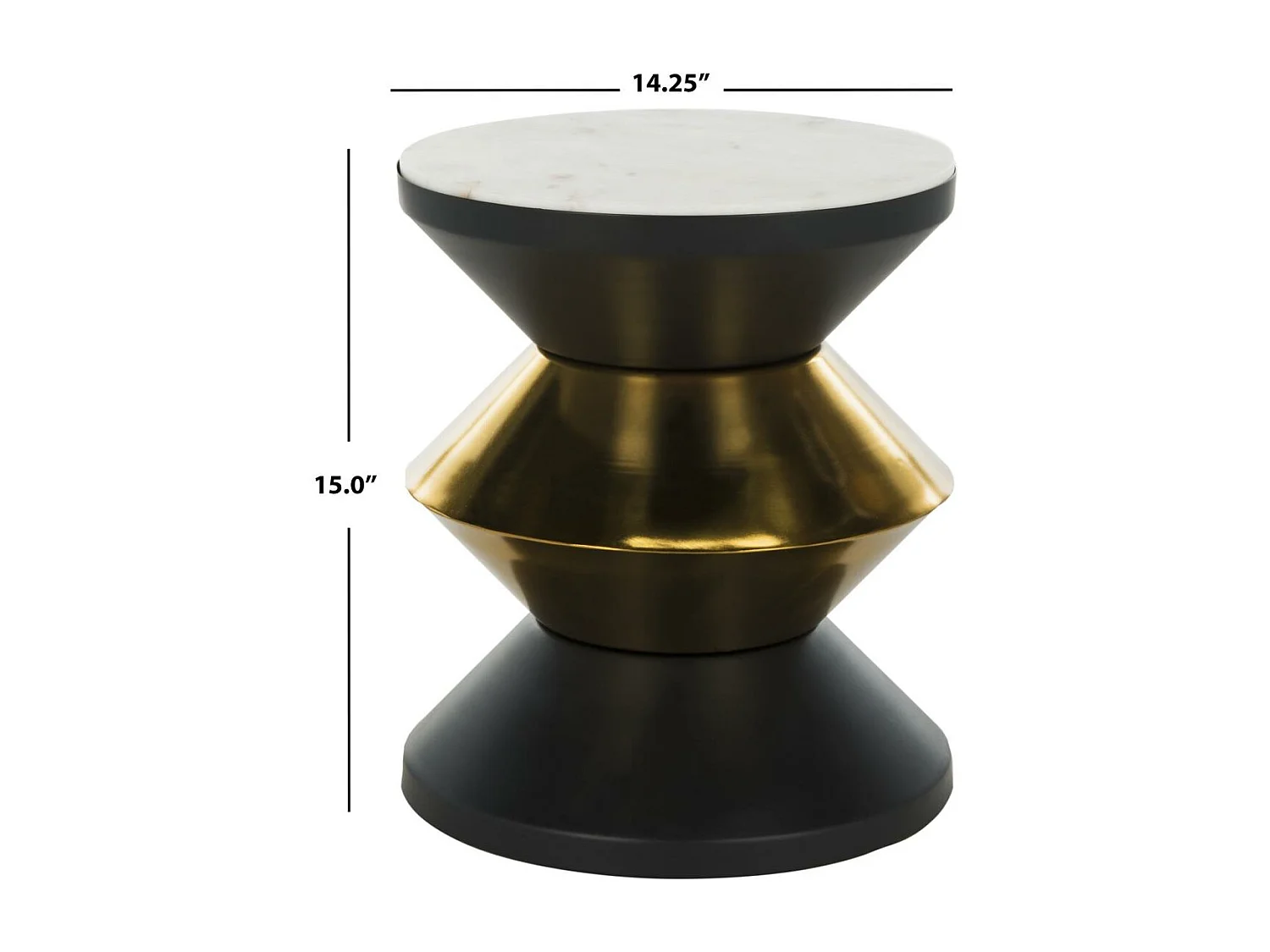 Table d'appoint Noir&Or 36 X 36 X 40.64 cm - Treva