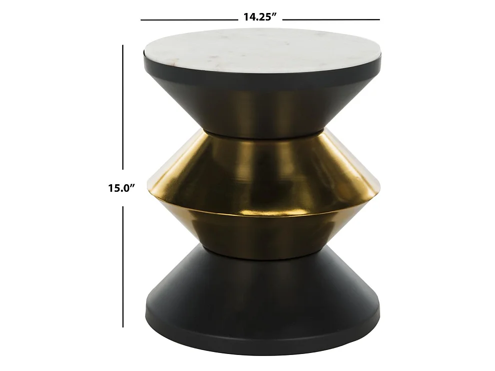 Table d'appoint Noir&Or 36 X 36 X 40.64 cm - Treva
