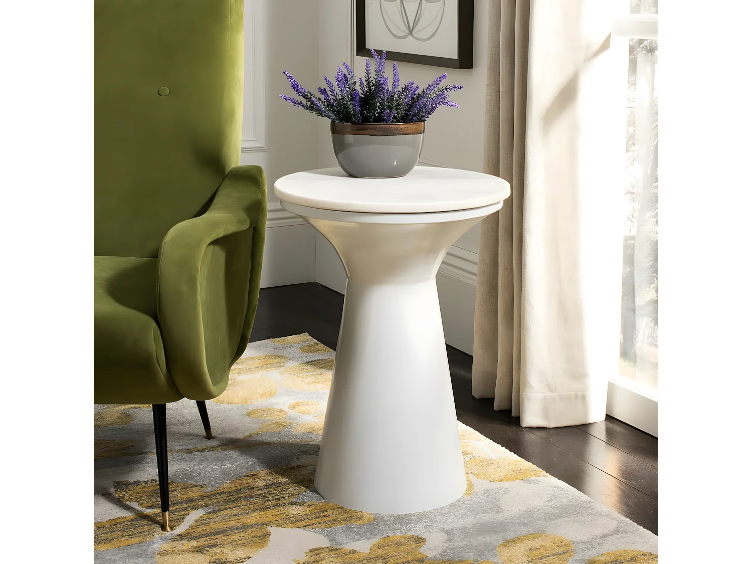 Table d'appoint Blanc 69 X 69 X 55.88 cm - Lulla